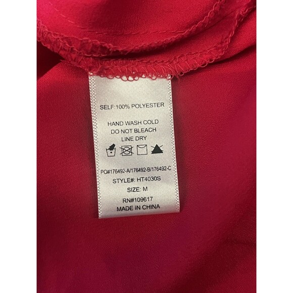 Shinestar Tank Top Womens Medium Hot Pink V Neck Cami Sleeveless HT4030S Blouse - Picture 6 of 6